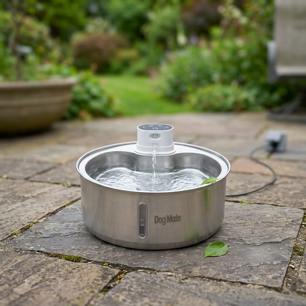 Dog Mate 8 Liter Stainless Steel Cordless Pet Water Fountain