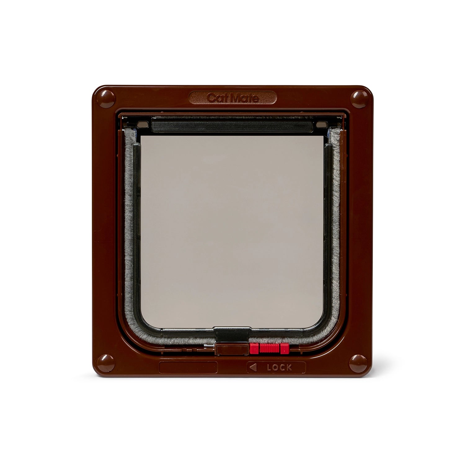 Cat Mate pet door in brown on a white background