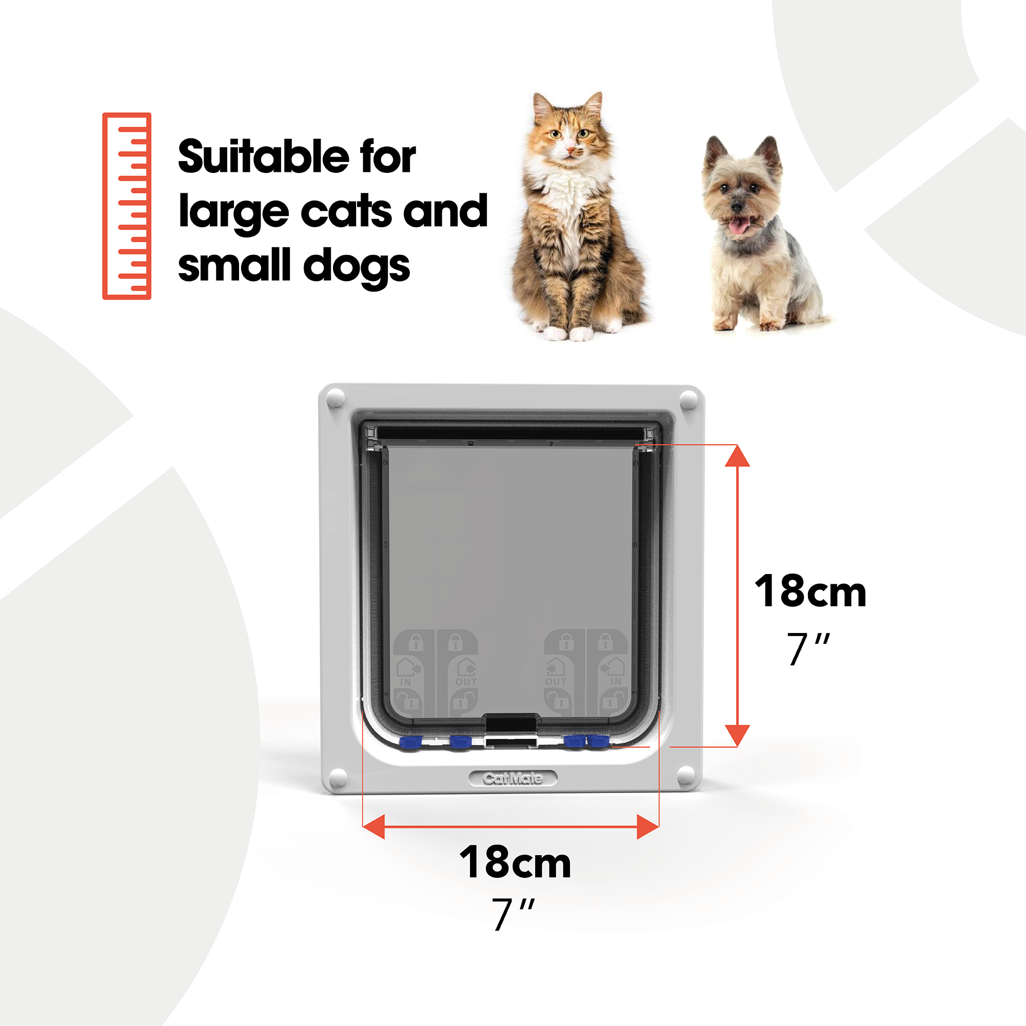 Cat Mate Large Cat Flap - For Large Cats and Small Dogs (221)