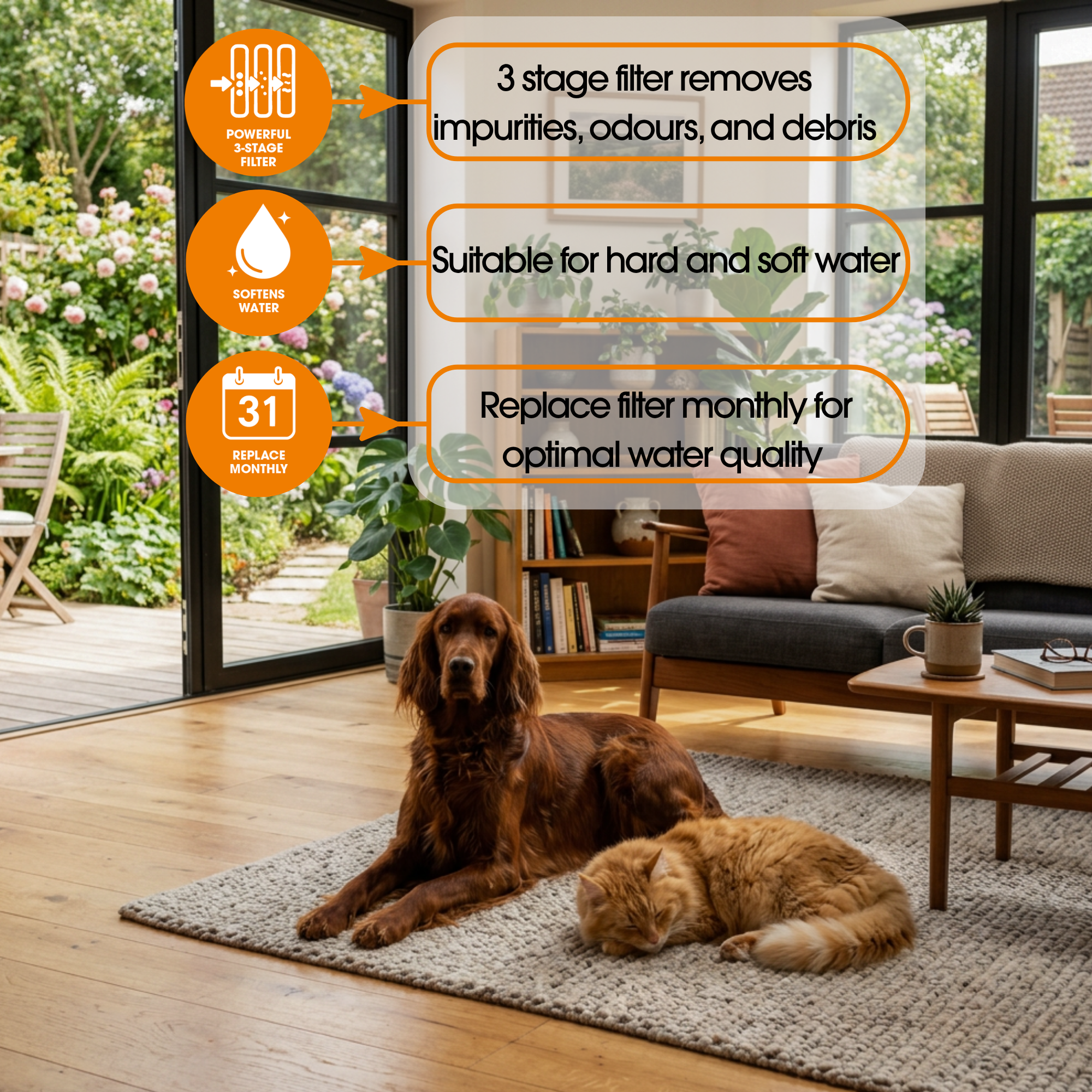 Replacement Filters for Dog Mate 8L Stainless Steel Fountain 6 Pack