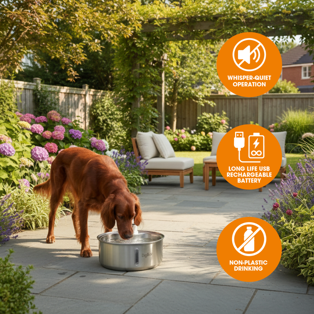 Dog Mate 8 Liter Stainless Steel Cordless Pet Water Fountain