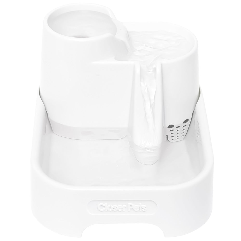 Three-level 70 Fl. Oz. Pet Fountain – White (CP335)