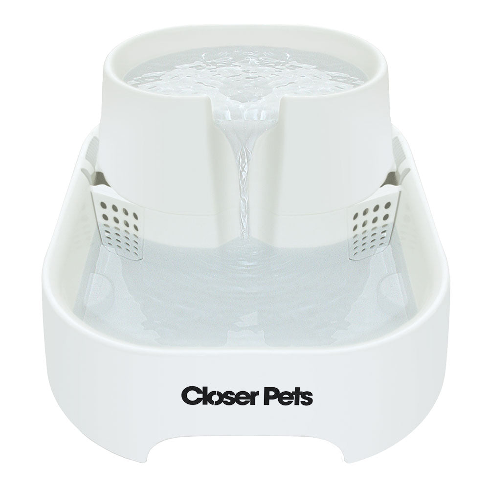 Closer Pets Large Two-level 200 fl. oz. Pet Fountain – White (CP 385)