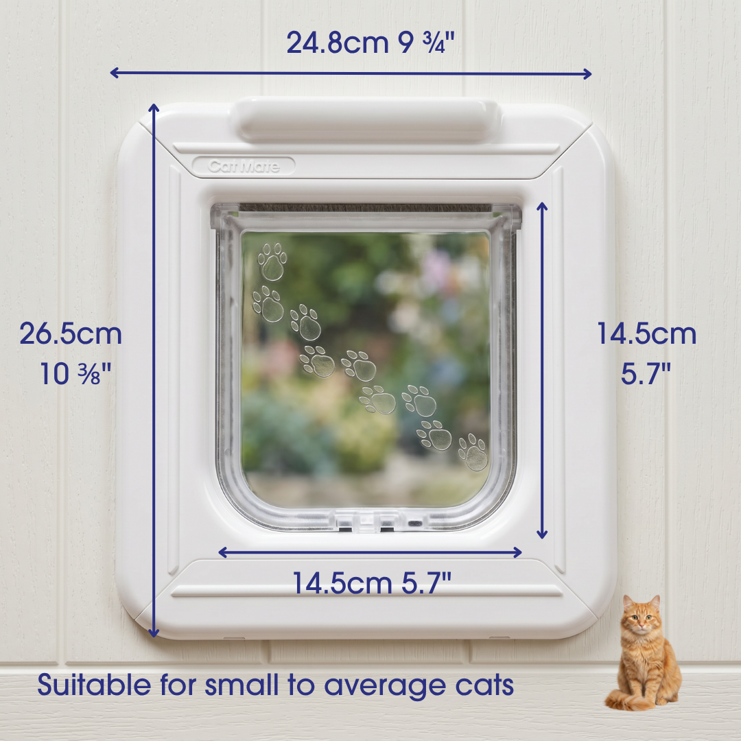 Elite Microchip Cat Flap with Timer Control White 355W