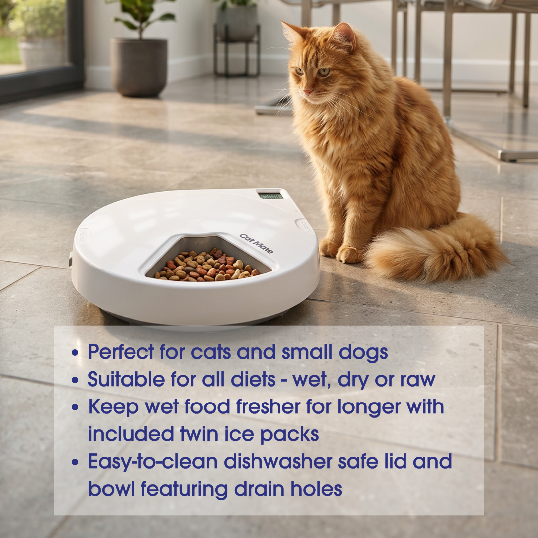 Cat Mate C500 - 5 Meal Digital Automatic Feeder with Ice Packs