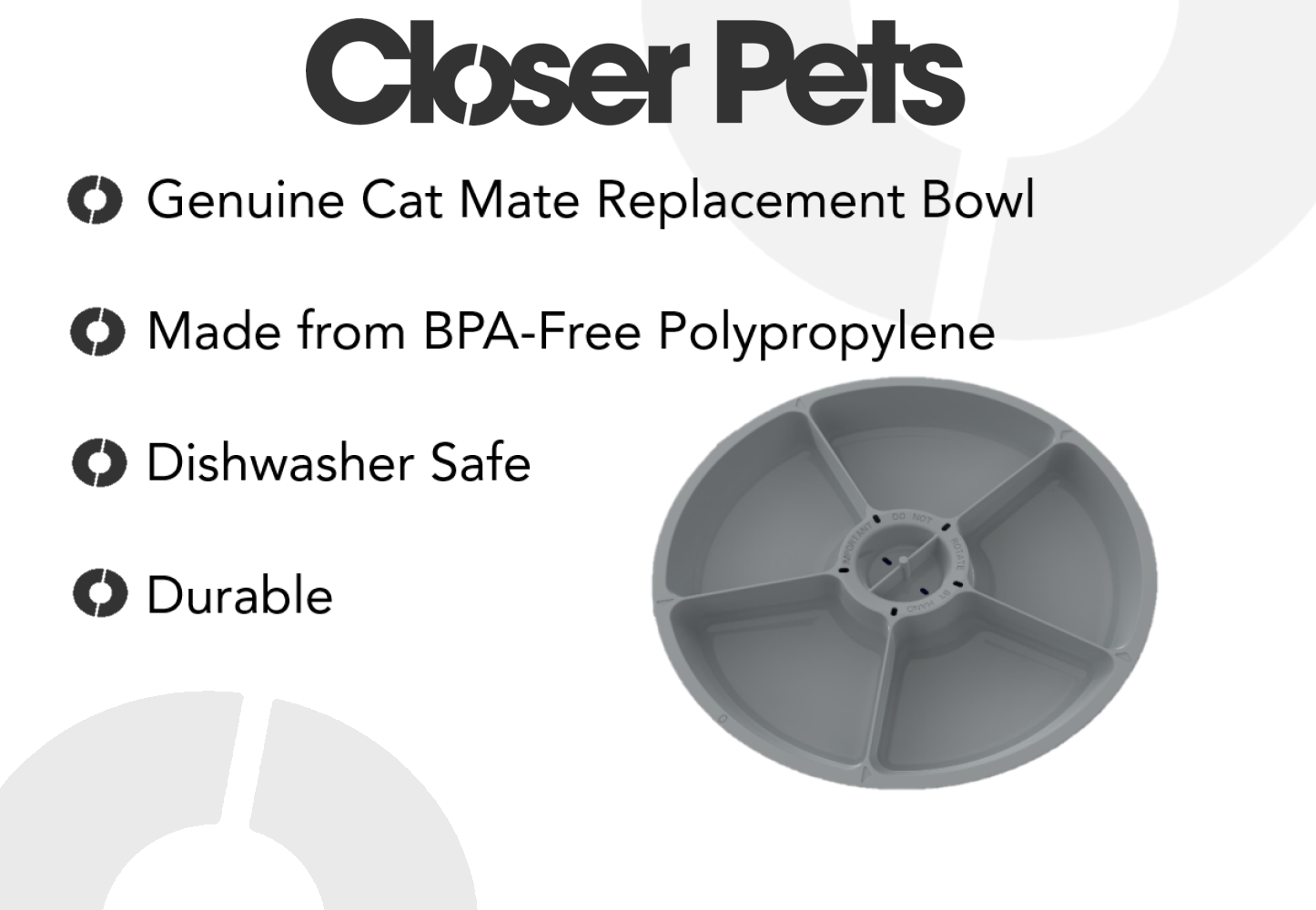 Replacement Bowl: Five-meal Automatic Pet Feeder (947)