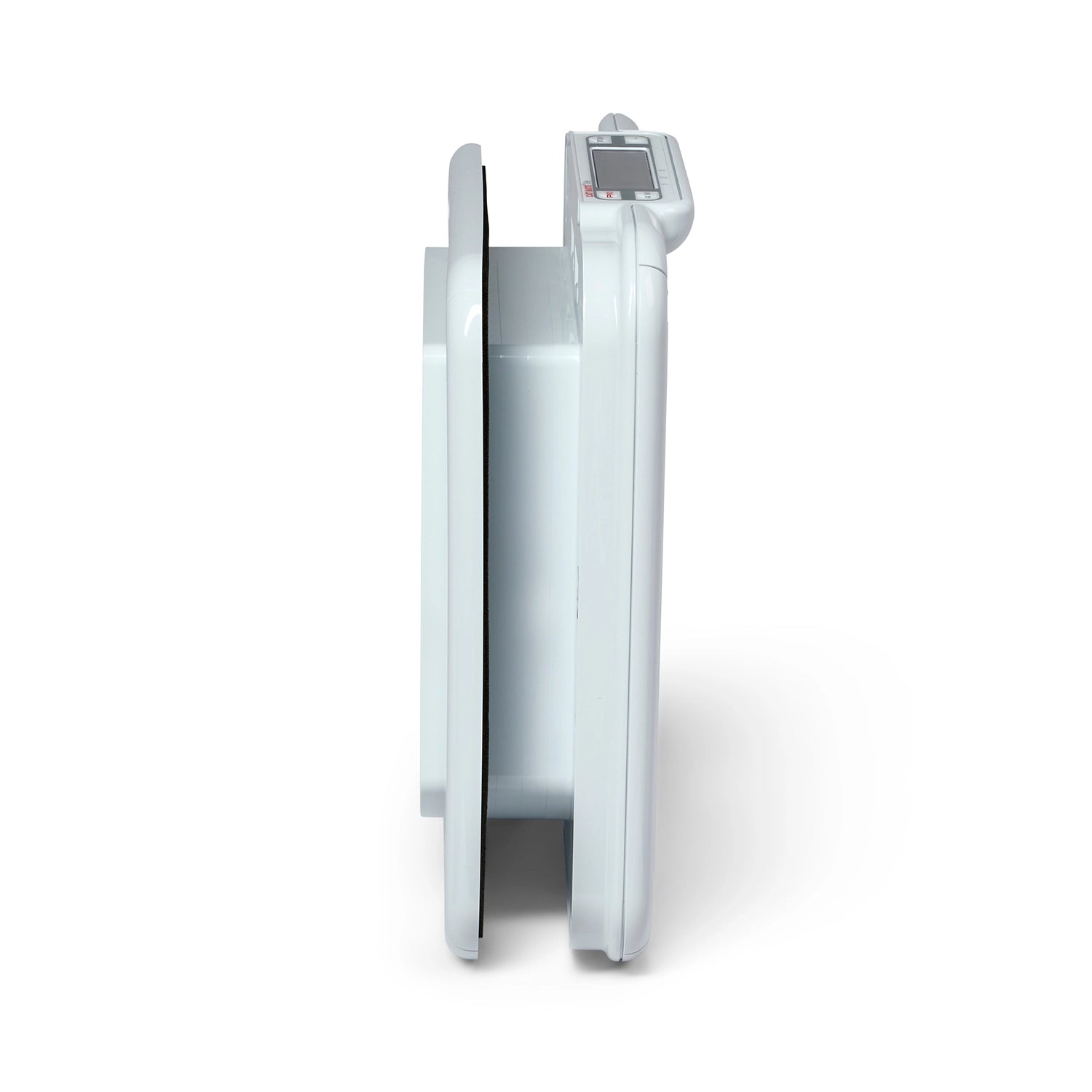 Side angle view of the white cat flap which uses electromagnetics to function.  