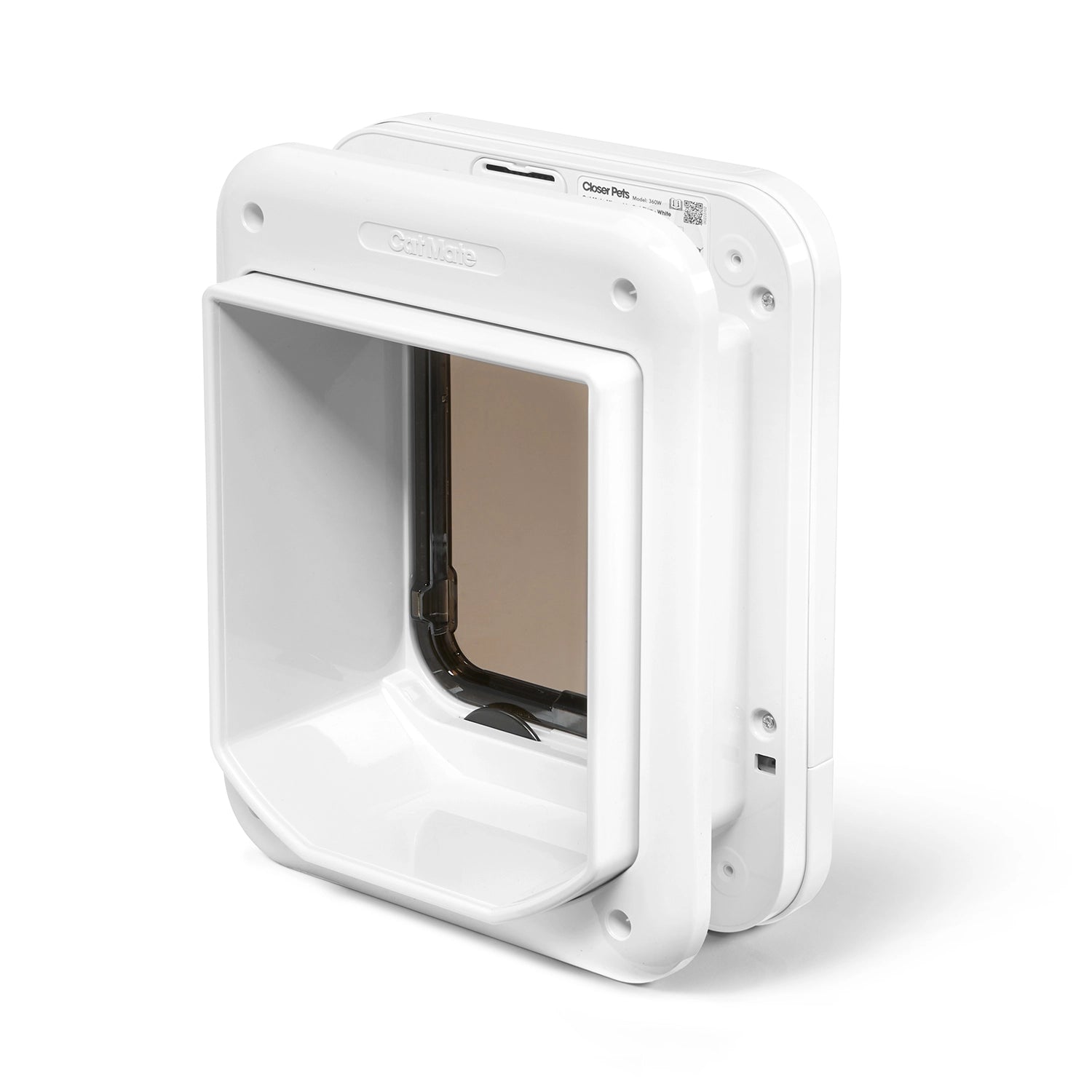 White pet door on a white background