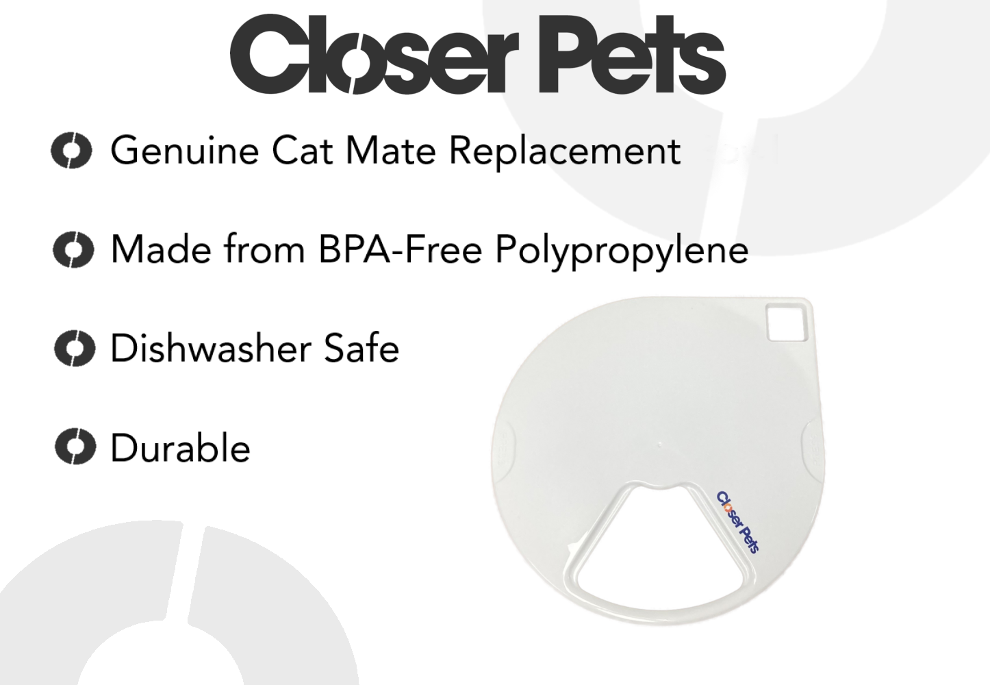 Replacement Lid: Cat Mate and Closer Pets Five-meal Automatic Pet Feeder