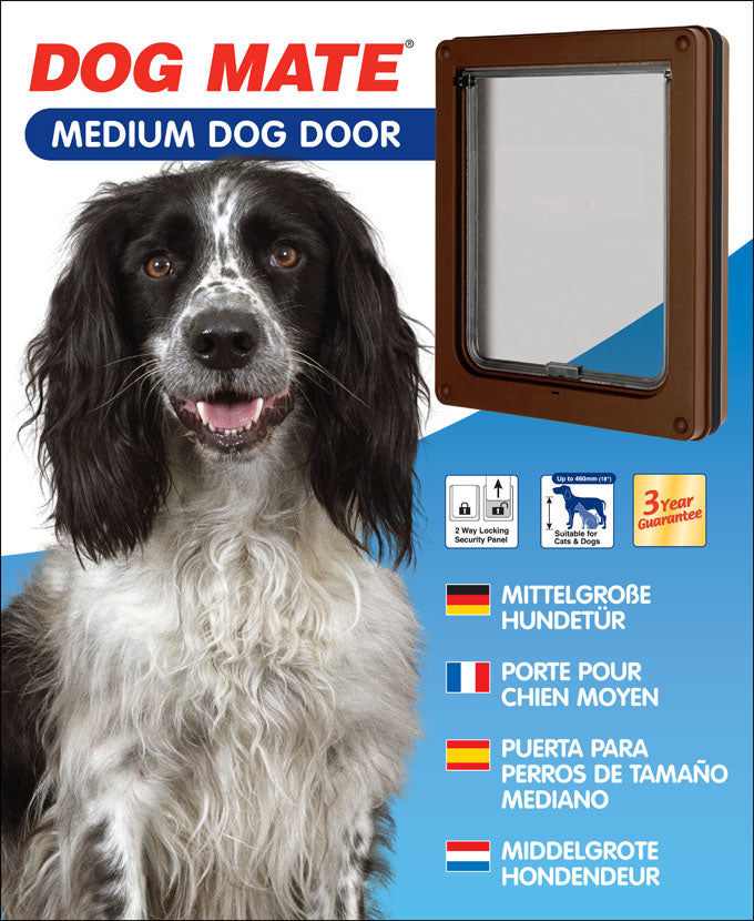 Dog Mate Medium Dog Door – Brown (215B)