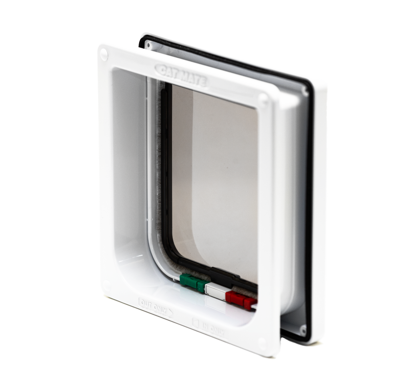 4-Way-Locking Cat Flap with Door Liner to 50mm (2 inches) – White (235W)