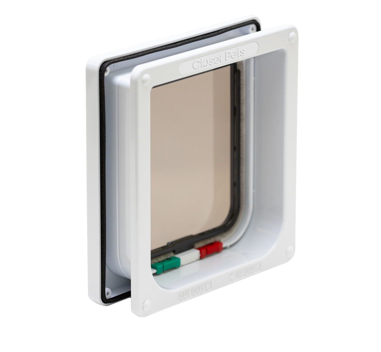 4-Way-Locking Cat Flap with Door Liner to 50mm (2 inches) – White (CP235W)